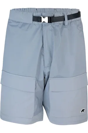 K-Way Korte broeken, Heren, Blauw, L, Polyester, Grijze Shorts voor buiten met ritssluiting zakken