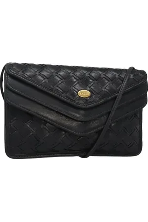 Bally Pre-owned, Dames, Zwart, ONE Size, Leer, Tweedehands leren schoudertassen