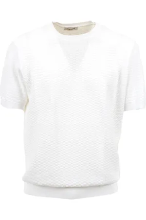 KANGRA CASHMERE Truien, Heren, Wit, XL, Heren Crewneck T-shirt