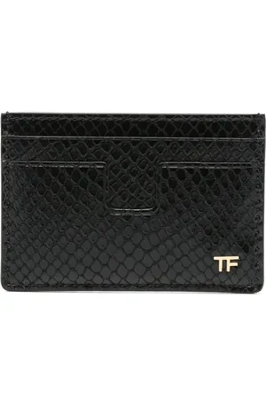 Tom Ford Accessoires, Heren, Zwart, ONE Size, Leer, Italiaanse leren portemonnee met korrelig ontwerp