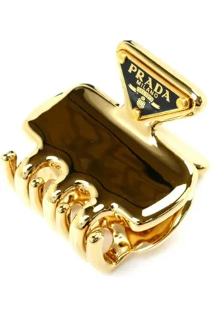 Prada Pre-owned, Dames, Geel, ONE Size, Pre-owned Metal hair-accessories