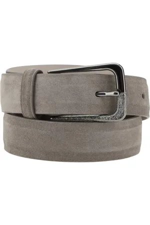 Brunello Cucinelli Accessoires, Dames, Grijs, M, Elegante Leren Riem, Klassiek Ontwerp