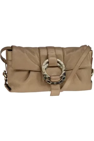Bvlgari Pre-owned, Dames, Bruin, ONE Size, Leer, Tweedehands leren schoudertassen