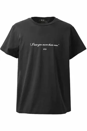 Nº21 Tops, Dames, Zwart, S, Katoen, 100% Katoenen Dames T-shirt