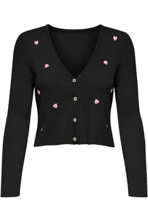 ONLY Truien, Dames, Zwart, S, Ivory Emba V-Neck Cardigan