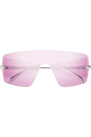 Alexander McQueen Accessoires, Dames, Grijs, ONE Size, Iconische Oversized Zonnebril Am 0460S 004
