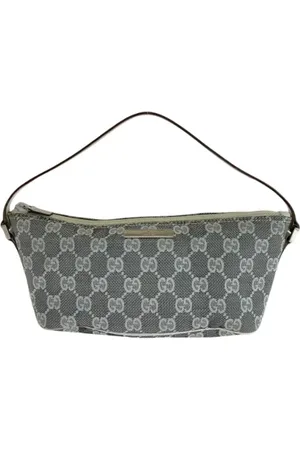 Gucci Pre-owned, Dames, Grijs, ONE Size, Leer, Tweedehands Canvas handtassen