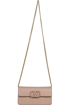 VALENTINO GARAVANI Tassen, Dames, Roze, ONE Size, Leer, Cannelle Leren VLogo Schoudertas