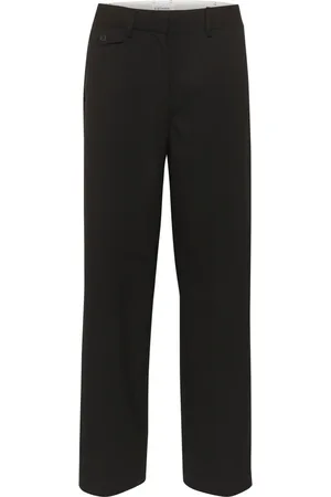 Karen by Simonsen Broeken, Dames, Zwart, S, Meteoriet Solide Broek Straight-Leg