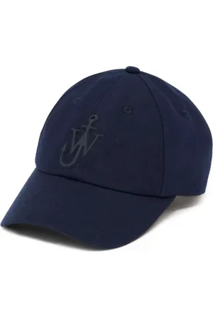 J.W.Anderson Accessoires, Heren, Blauw, ONE Size, Katoen, Blauwe Baseballpet met Ankerlogo