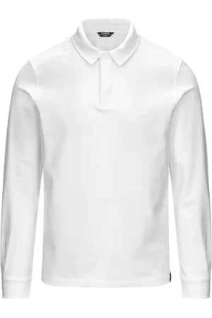 K-Way Tops, Heren, Wit, M, Katoen, Katoenen Polo Met Lange Mouwen