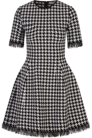 Alexander McQueen Kleedjes, Dames, Zwart, L, Polyester, Zwarte Gebreide Jurk