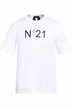 Nº21 Tops, Heren, Wit, XL, Katoen, Katoenen T-shirt Stijl Comfort Casual Trendy