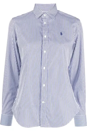 Ralph Lauren Blouses & Shirts, Dames, Blauw, S, Katoen, Wit en Bordeaux Shirt