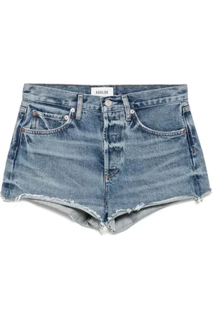 AGOLDE Korte broeken, Dames, Blauw, W25, Korte Chorus Parker Stijl