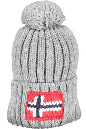 Napapijri Accessoires, Heren, Grijs, ONE Size, Grijze Heren Pom Pom Muts