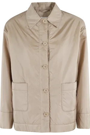 Aspesi Jassen, Dames, Bruin, 2Xl, Nylon, Beige Nylon Jas met Puntkraag