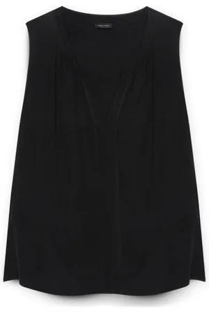 Fiorella rubino Tops, Dames, Zwart, XL, Leer, Top met Viscose Lenzing™ Ecovero™