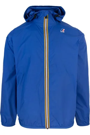 K-Way Jassen, Heren, Blauw, S, Nylon, Blauwe Waterdichte Windbreaker Jas