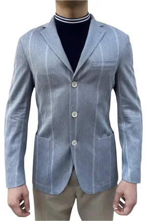 ELEVENTY Jassen, Heren, Blauw, M, Single Breasted Blazer