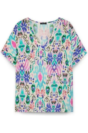 Fiorella rubino Blouses & Shirts, Dames, Veelkleurig, 7Xl, Bedrukte blouse
