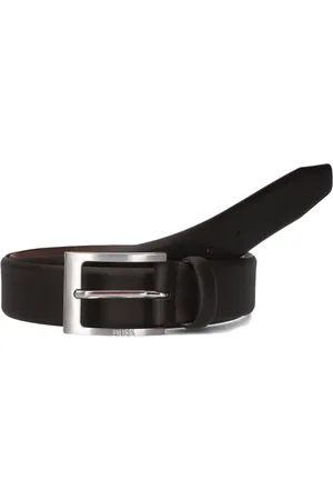 HUGO BOSS Accessoires, Heren, Bruin, 100 CM, Linnen, Bruine Casual Leren Riem Barnabie