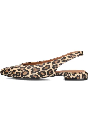 Blasz Schoenen, Dames, Bruin, 37 EU, Leer, Luipaardprint Slingback Schoenen