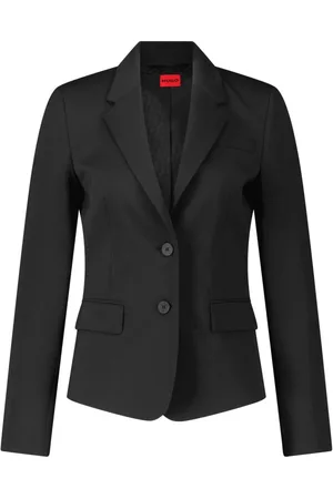 HUGO BOSS Jassen, Dames, Zwart, S, Wol, Getailleerde Blazer Aredana met Wol
