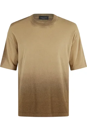 Roberto Collina Tops, Heren, Bruin, L, Katoen, Zonvervaagd katoenen T-shirt