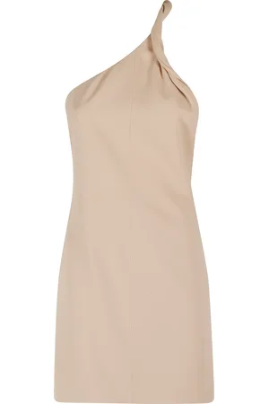 FEDERICA TOSI Kleedjes, Dames, , S, Nude Mini Jurk met Torcion Halslijn