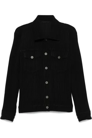 Issey Miyake Jassen, Heren, Zwart, L, Wol, Licht Wolachtige Blouson Jas