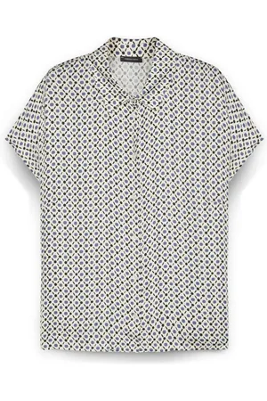 Fiorella rubino Blouses & Shirts, Dames, Veelkleurig, 7Xl, Satijn, Overhemd van satijn met micro-punten
