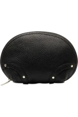 Burberry Pre-owned, Dames, Zwart, ONE Size, Leer, Pre-owned Leather pouches
