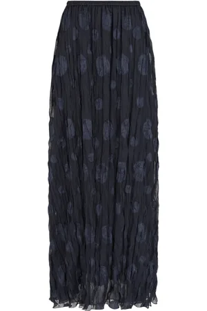 Emporio Armani Rokken, Dames, Blauw, M, Dames Maxi Rok met Cirkelpatroon