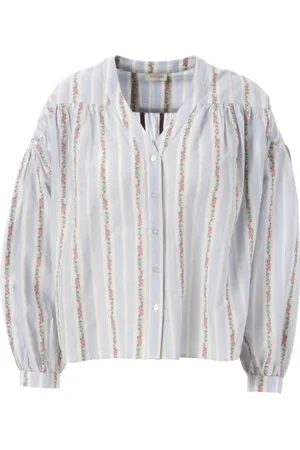 JcSophie Blouses & Shirts, Dames, Wit, M, Katoen, Gestreepte Bloes Lichtblauw/Roze