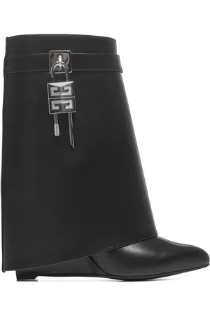 Givenchy Schoenen, Dames, Zwart, 38 EU, Leer, Zwarte Leren Sleehaklaarzen
