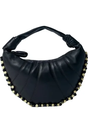 LEMAIRE Tassen, Dames, Blauw, ONE Size, Leer, Kralen Gelukszak