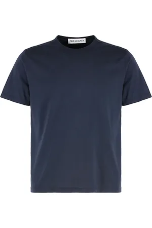 OUR LEGACY Tops, Heren, Blauw, XL, Katoen, Katoenen Crew-neck T-shirt