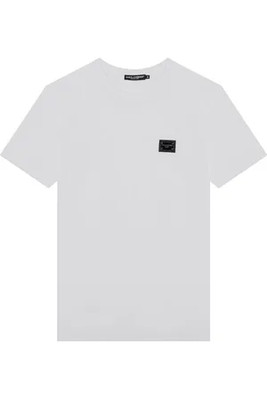 Dolce & Gabbana Tops, Heren, Wit, XL, Korte mouwen ronde hals T-shirt
