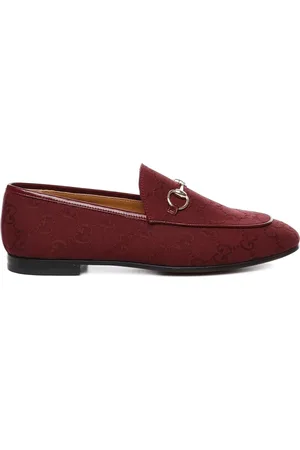 Gucci Schoenen, Dames, Rood, 37 EU, Rode Anker Platte Schoenen Bordeaux