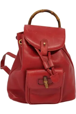 Gucci Pre-owned, Dames, Rood, ONE Size, Leer, Pre-owned Leather backpacks