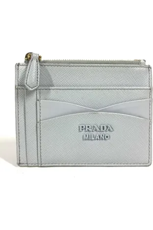Prada Pre-owned, Dames, Blauw, ONE Size, Leer, Tweedehands leren portemonnees