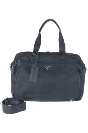 Prada Pre-owned, Heren, Zwart, ONE Size, Leer, Pre-owned Canvas briefcases