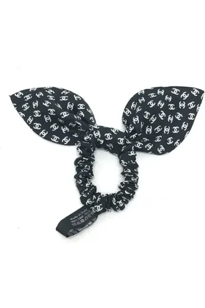 CHANEL Pre-owned, Dames, Zwart, ONE Size, Pre-owned Silk hair-accessories