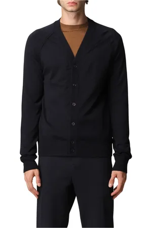 Paolo Pecora Truien, Heren, Blauw, M, Open Gebreid Vest Trui
