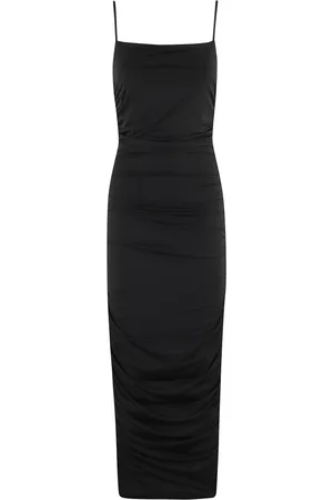 Michael Kors Kleedjes, Dames, Zwart, S, Zwarte aansluitende midi-jurk