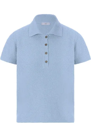 Riani Tops, Dames, Blauw, S, Katoen, Dames Polo Shirt met Terry Structuur