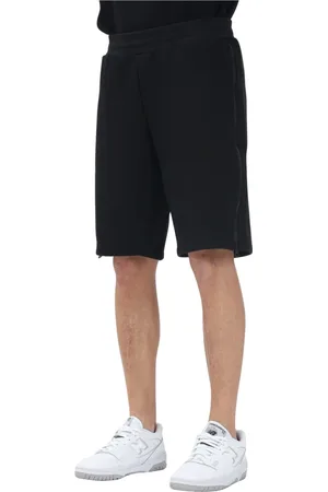 EA7 Korte broeken, Heren, Zwart, 3Xl, Katoen, Sportieve Zwarte Zijrits Shorts