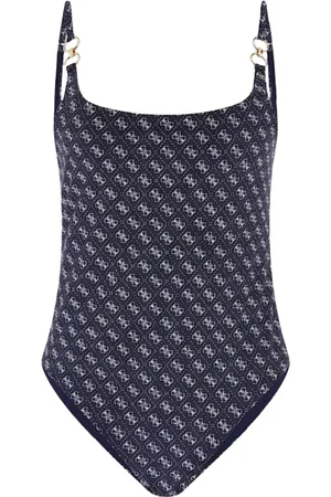 Guess Badkleding, Dames, Blauw, M, Polyester, Badpak met 4G Logo Print