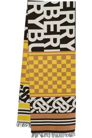 Burberry Pre-owned, Dames, Geel, ONE Size, Pre-owned Silk scarves